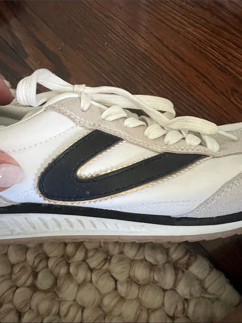 Women’s White and Black Tretorn Trainer Sneakers
